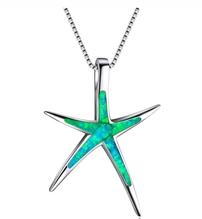 Green Fire Opal Starfish Necklace 202//219